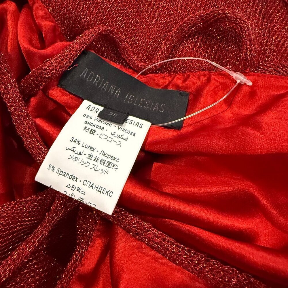 Adriana Iglesias Pau Red Sparkle Valentines Day Jumpsuit Size 38 US 0 - Picture 9 of 11